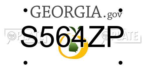 S564ZP Georgia License Plate
