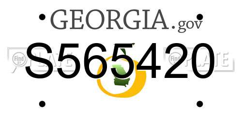 S565420 Georgia License Plate