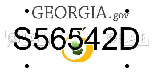 S56542D Georgia License Plate