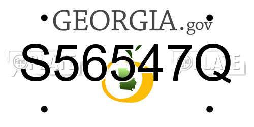 S56547Q Georgia License Plate
