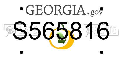 S565816 Georgia License Plate