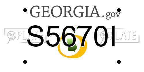 S5670I Georgia License Plate