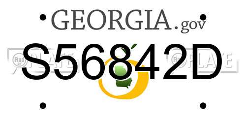 S56842D Georgia License Plate