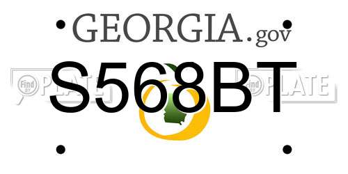 S568BT Georgia License Plate