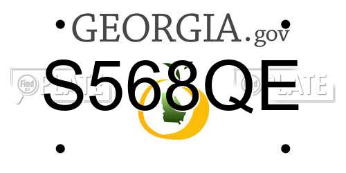 S568QE Georgia License Plate