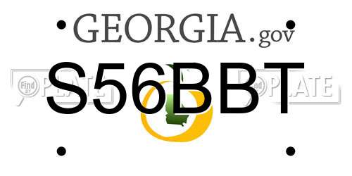 S56BBT Georgia License Plate