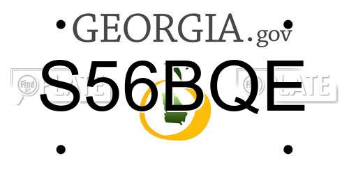 S56BQE Georgia License Plate