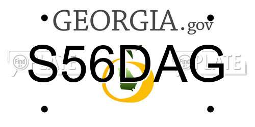 S56DAG Georgia License Plate