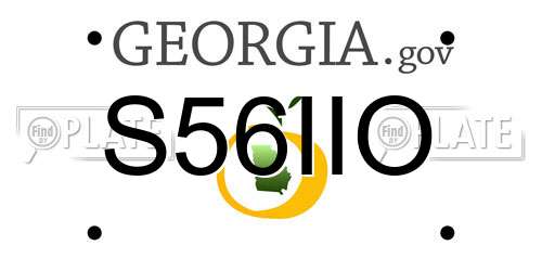 S56IIO Georgia License Plate