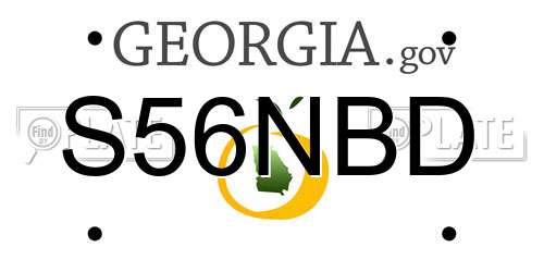 S56NBD Georgia License Plate