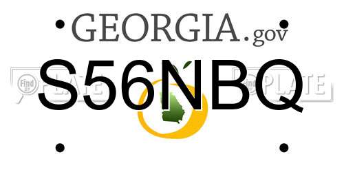 S56NBQ Georgia License Plate