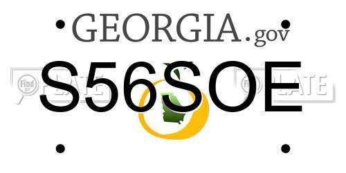 S56SOE Georgia License Plate