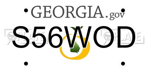 S56WOD Georgia License Plate