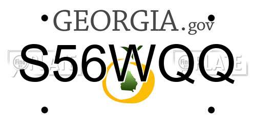 S56WQQ Georgia License Plate