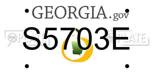 S5703E Georgia License Plate