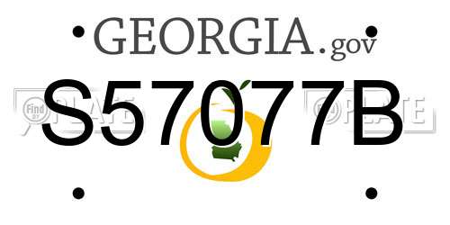 S57077B Georgia License Plate