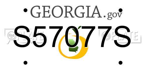 S57077S Georgia License Plate