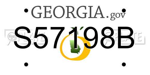 S57198B Georgia License Plate