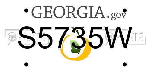 S5735W Georgia License Plate