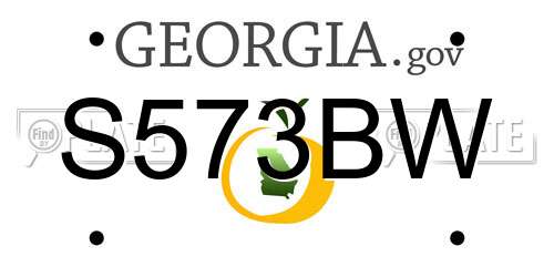 S573BW Georgia License Plate