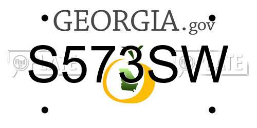 S573SW Georgia License Plate