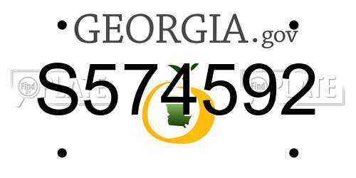 S574592 Georgia License Plate