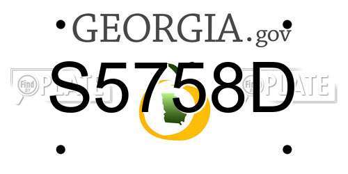S5758D Georgia License Plate
