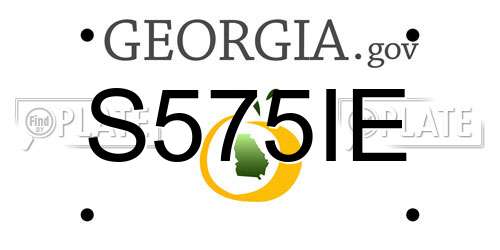 S575IE Georgia License Plate
