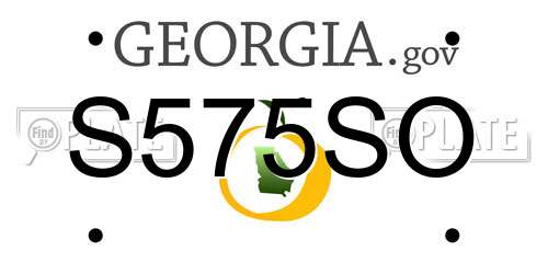 S575SO Georgia License Plate