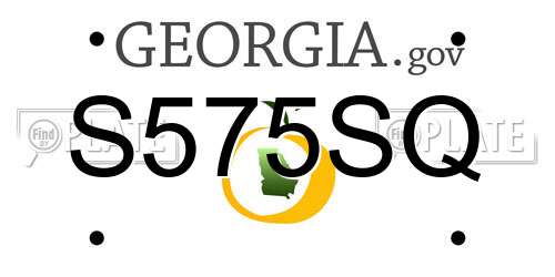 S575SQ Georgia License Plate