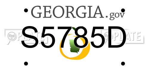 S5785D Georgia License Plate