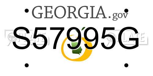 S57995G Georgia License Plate