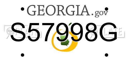 S57998G Georgia License Plate