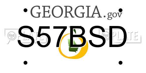 S57BSD Georgia License Plate
