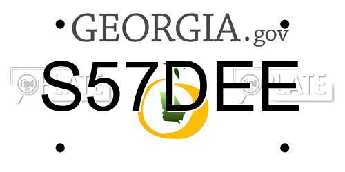 S57DEE Georgia License Plate