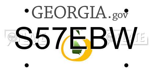 S57EBW Georgia License Plate