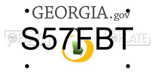 S57FBT Georgia License Plate