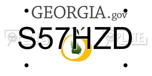 S57HZD Georgia License Plate