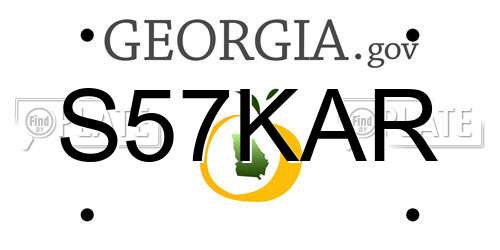 S57KAR Georgia License Plate