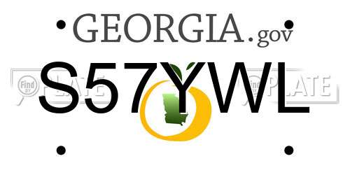 S57YWL Georgia License Plate