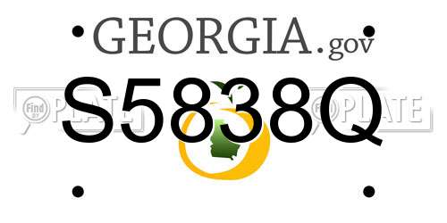 S5838Q Georgia License Plate