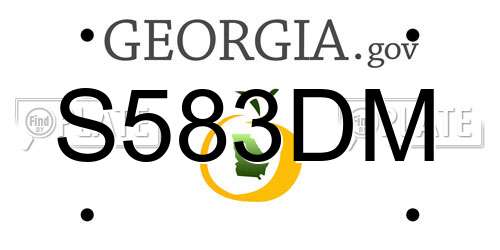 S583DM Georgia License Plate