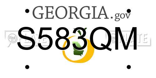 S583QM Georgia License Plate