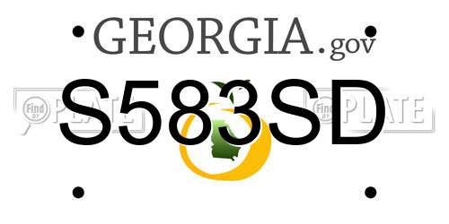 S583SD Georgia License Plate