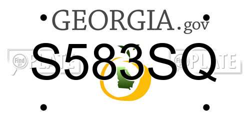 S583SQ Georgia License Plate