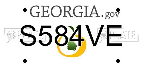S584VE Georgia License Plate