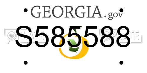 S585588 Georgia License Plate
