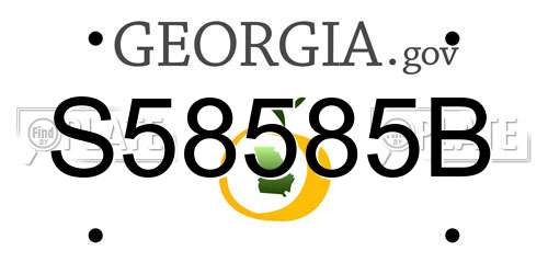 S58585B Georgia License Plate
