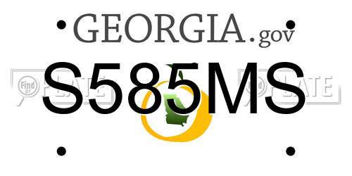 S585MS Georgia License Plate