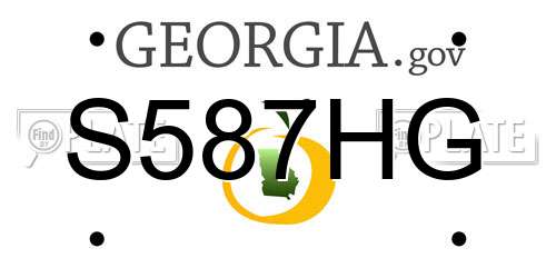 S587HG Georgia License Plate